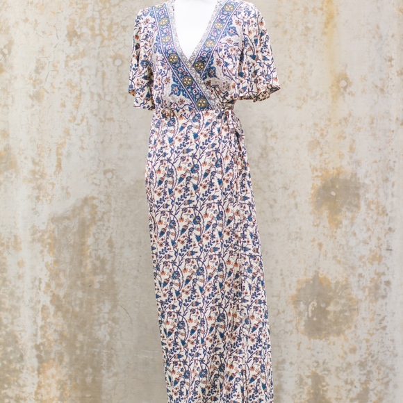 Aaka Dresses & Skirts - Long Floral Wrap Dress Aaka Dresses & Skirts - Long Floral Wrap Dress